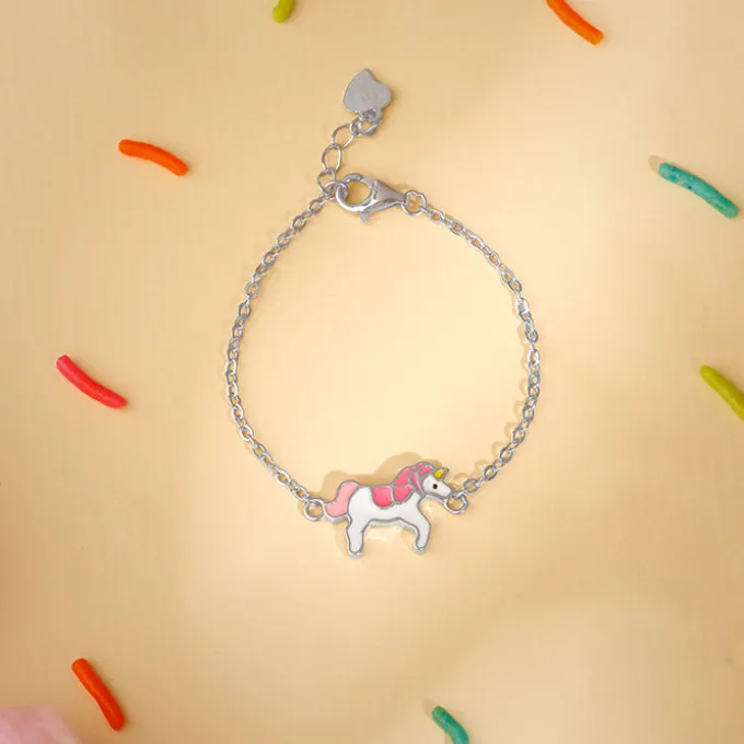 Silver Magical Unicorn Kids Bracelet (0 - 2 Years)