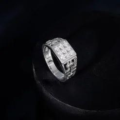 Silver Matrix Cross Ring For Him