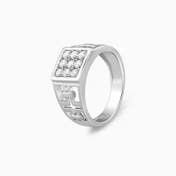 Silver Matrix Cross Ring For Him