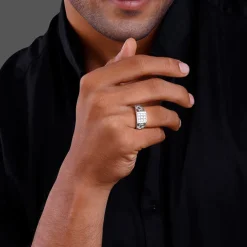 Silver Matrix Cross Ring For Him