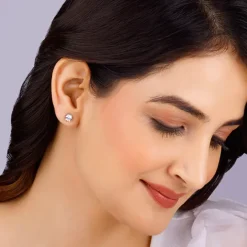 Silver Memorable Zircon Earrings