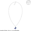 Silver Midnight Blue Butterfly Pendant With Link Chain