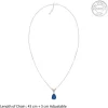 Silver Midnight Blue Pendant With Link Chain
