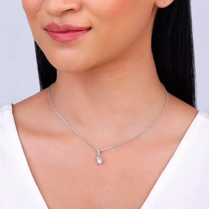 Silver Mini Swan Pendant with Link Chain