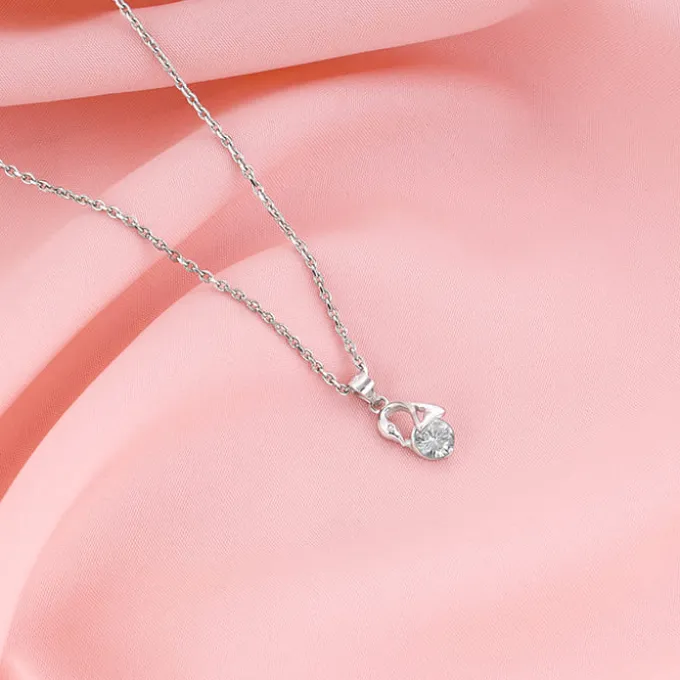 Silver Mini Swan Pendant with Link Chain