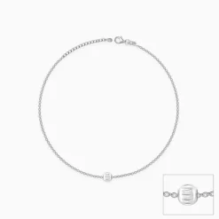 Silver Minimal Bead Anklet