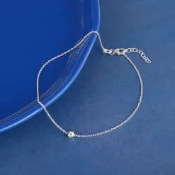 Silver Minimal Bead Anklet