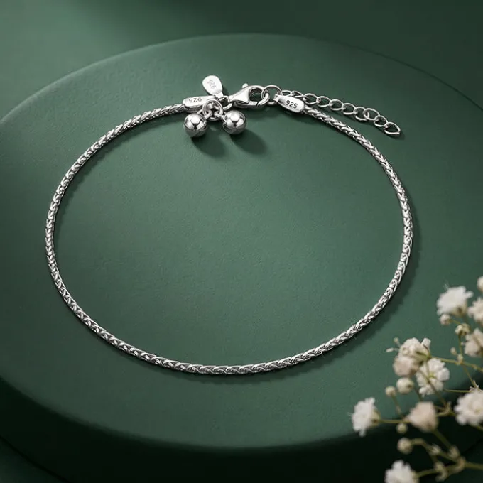 Silver Minimal Shine Anklet