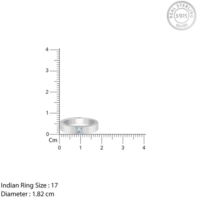 Silver Minimal Topaz Ring For Him
