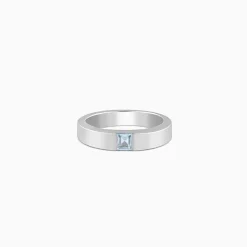 Silver Minimal Topaz Ring For Him