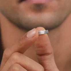 Silver Minimal Topaz Ring For Him