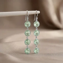 Silver Mint Drop Dangler Earrings