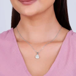 Silver Mirth Pendant With Link Chain