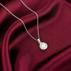Silver Mirth Pendant With Link Chain