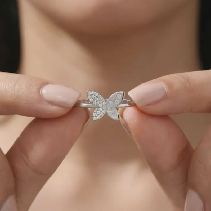 Silver Mod Flutter Ring (Size 12)