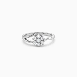 Silver Modern Floral Ring (Size 12)