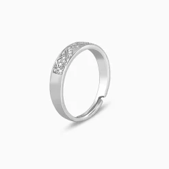 Silver Modern Minimalism Ring For Him