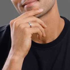 Silver Modern Minimalism Ring For Him