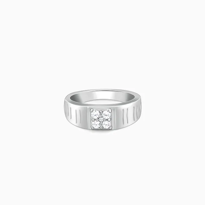 Silver Monolith Ring For Him