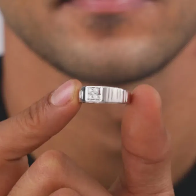 Silver Monolith Ring For Him