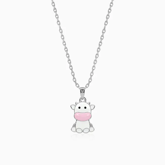 Silver Moo Magic Kids Pendant with Link Chain