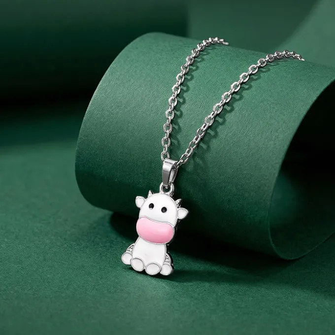 Silver Moo Magic Kids Pendant with Link Chain