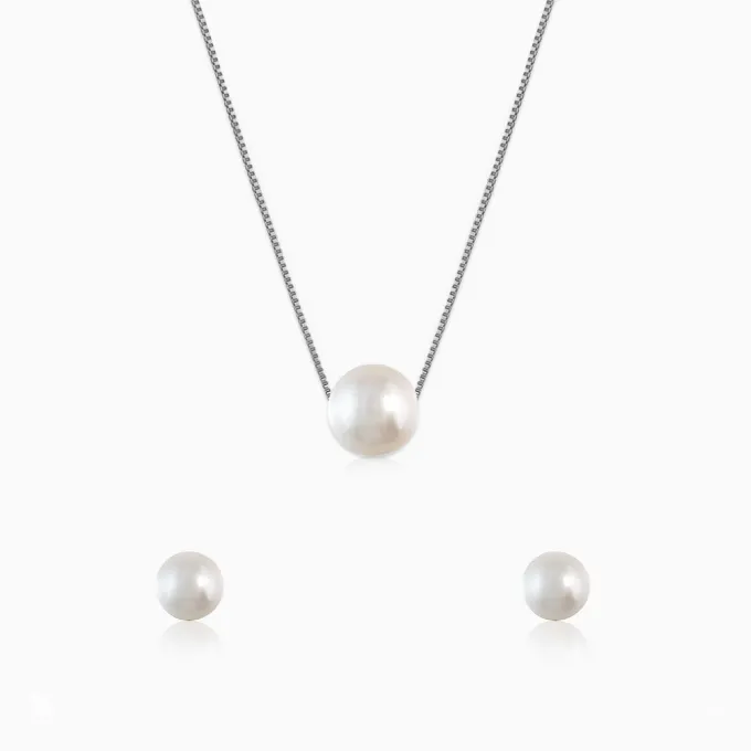 Silver Moonlight Pearl Set