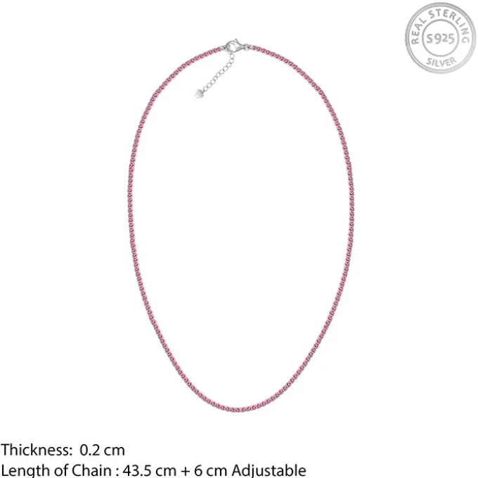 Silver Moonlit Grace Tennis Necklace