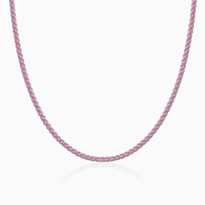 Silver Moonlit Grace Tennis Necklace