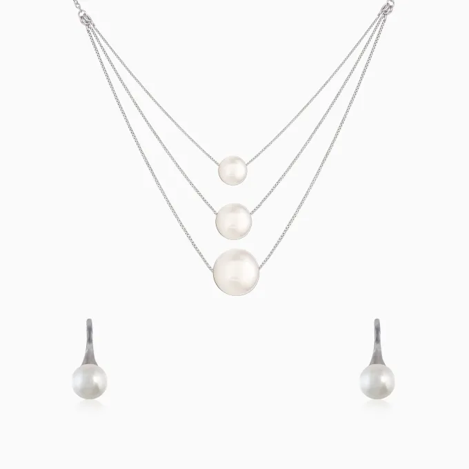 Silver Moontide Pearl Set