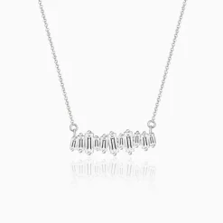 Silver Multi-Baguette Necklace
