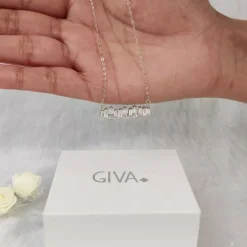Silver Multi-Baguette Necklace