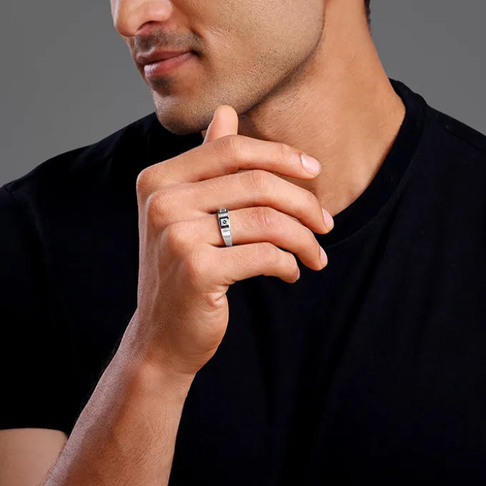 Silver Mystic Geometry Ring For Him