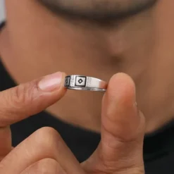 Silver Mystic Geometry Ring For Him