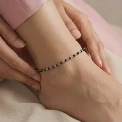 Silver Obsidian Nazariya Anklet