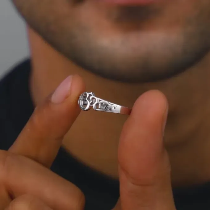 Silver Om Aura Ring For Him