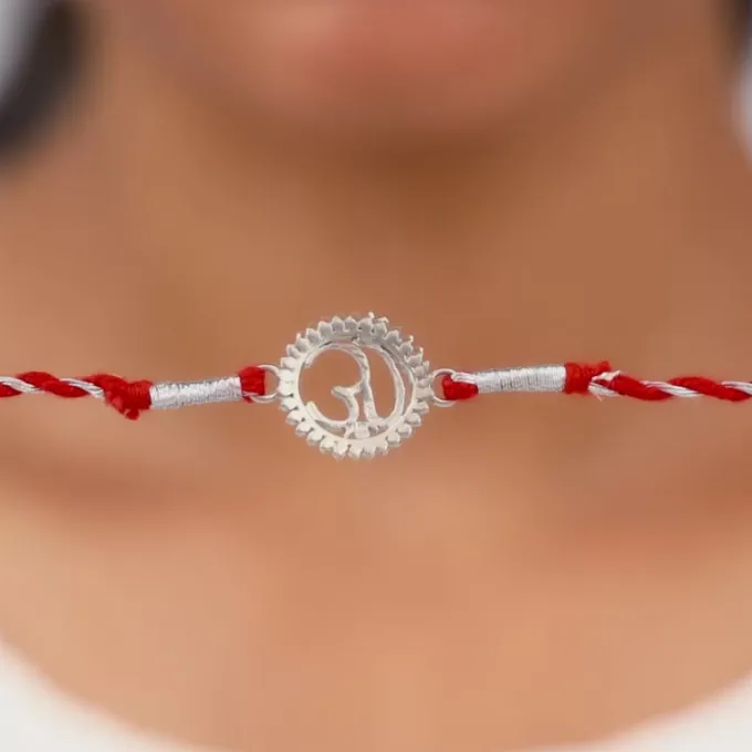 Silver Om Mandala Rakhi