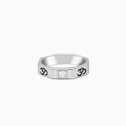 Silver Om Ring For Men