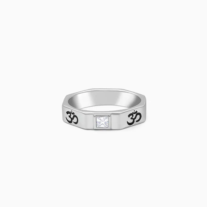 Silver Om Ring For Men