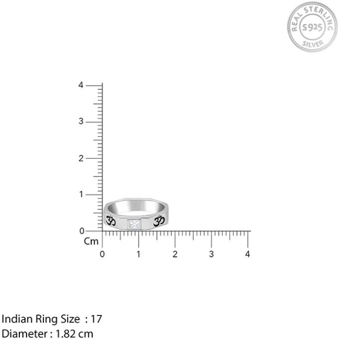 Silver Om Ring For Men
