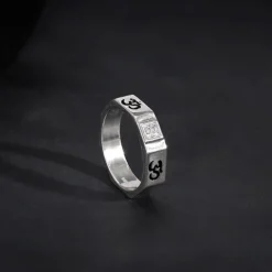 Silver Om Ring For Men