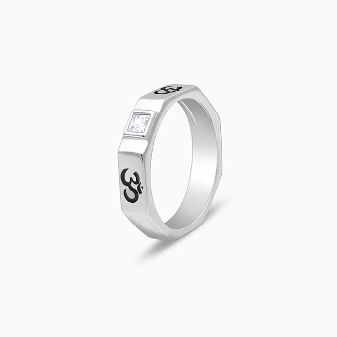 Silver Om Ring For Men