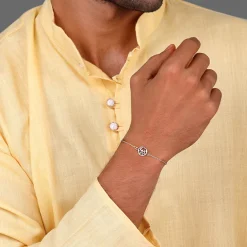 Silver Om Sphere Bracelet Rakhi