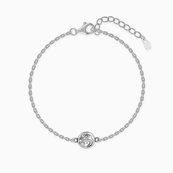 Silver Om Sphere Bracelet Rakhi