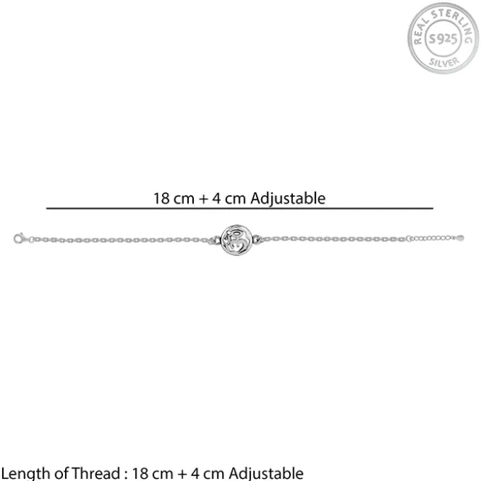 Silver Om Sphere Bracelet Rakhi