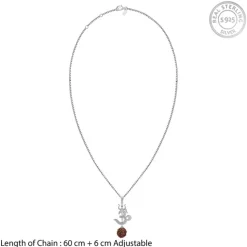 Silver Om Trishul Rudraksha Pendant With Box Chain For Him