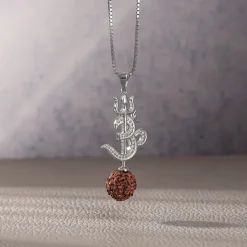 Silver Om Trishul Rudraksha Pendant With Box Chain For Him