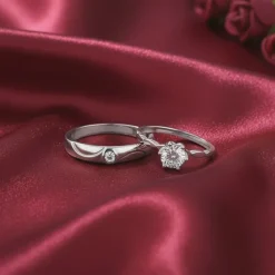 Silver One Beat Couple Rings