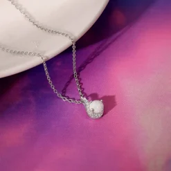 Silver Opal Classic Pendant With Link Chain