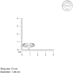 Silver Opal Heart Ring